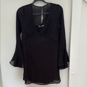 BCBGeneration Elegant Black Mini Dress with Bell Sleeves